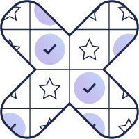 A star shaped puzzle with a check mark in the middle.