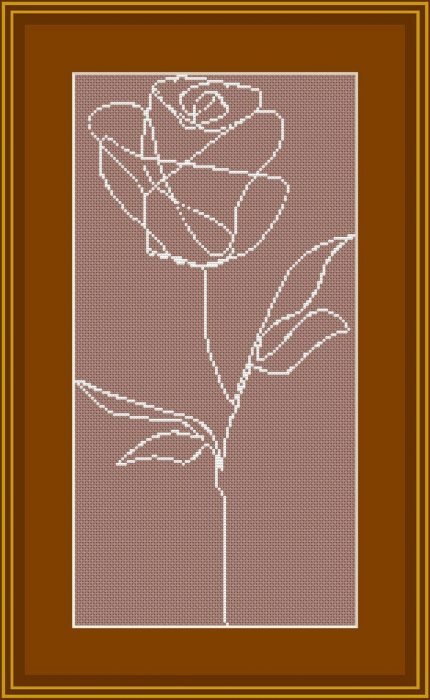 Download Single Line Rose | Cross Stitching Easy Chart